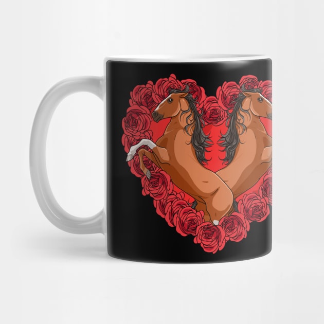 Irish Thoroughbred Horse Heart Roses Valentines Day Equestrian by Noseking